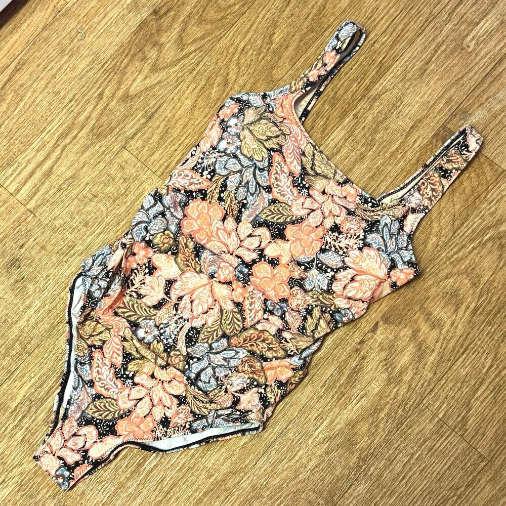 A Pea in the Pod Maternity Floral One-Piece Square Neckline Swimsuit Size Small